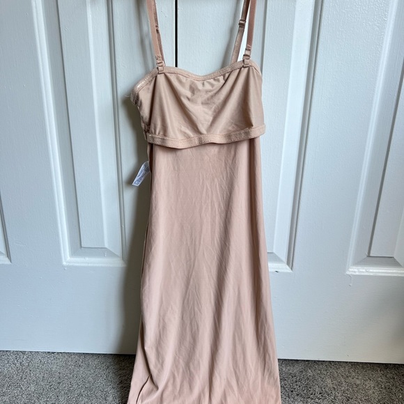 Vassarette Soft Beige Shapewear Slip Dress - Picture 3 of 10